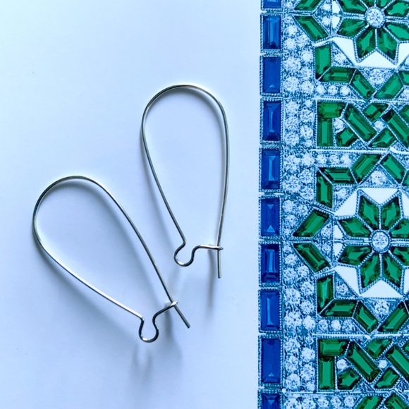 Luxury Simple Minimalist Women’s Sterling Silver Earrings 1.5 x 0.5 in - Picture 7 of 11